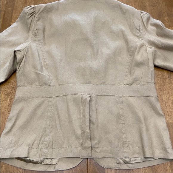 Banana Republic jacket womens 14 beachy neutral linen blend babydoll empire y2k - Picture 9 of 14